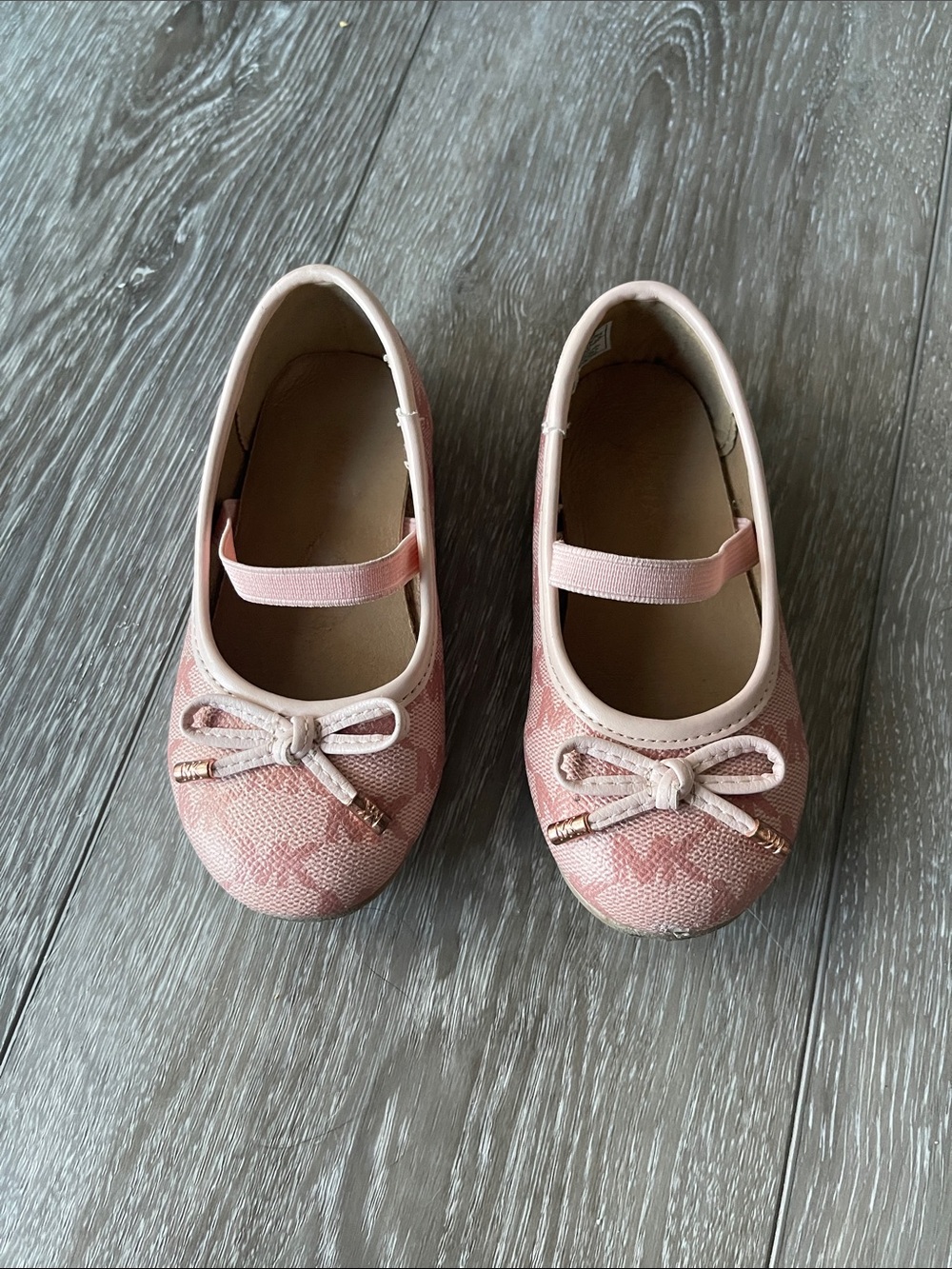 MICHAEL KORS Girls Pink Mary Jane Ballet Flats with Bow